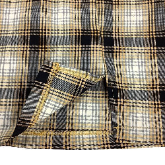 Urban Outfitters Women S Mini Skirt Plaid Mid Rise Yellow Black Gray Stretch - Picture 3 of 9